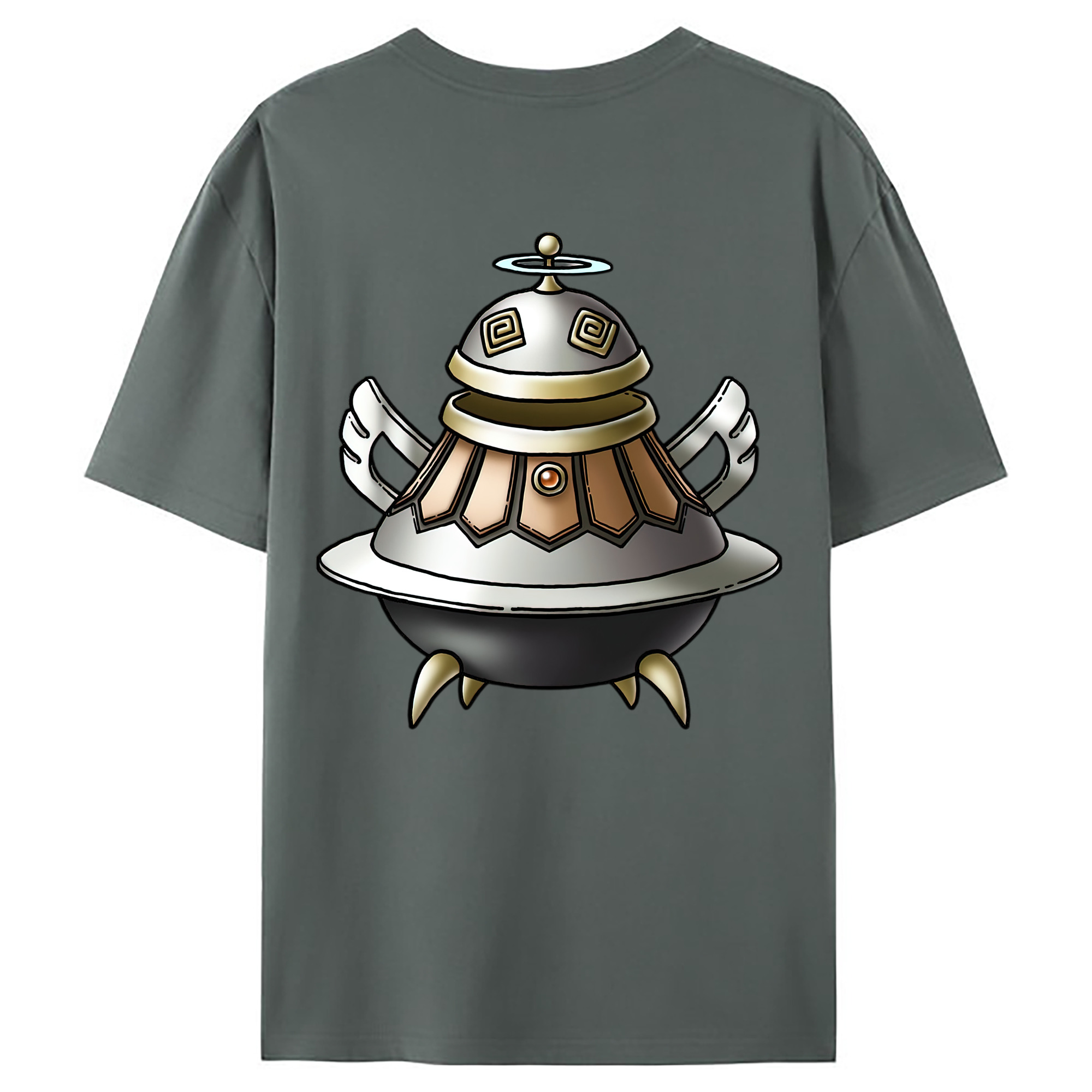 （画像用） ドラゴンクエスト Doragon Kuesuto Dragon Quest 綿100％ メンズ半袖Tシャツ（バックプリント） 通気性